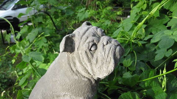 large concrete bulldog statue