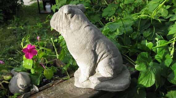 large concrete bulldog statue