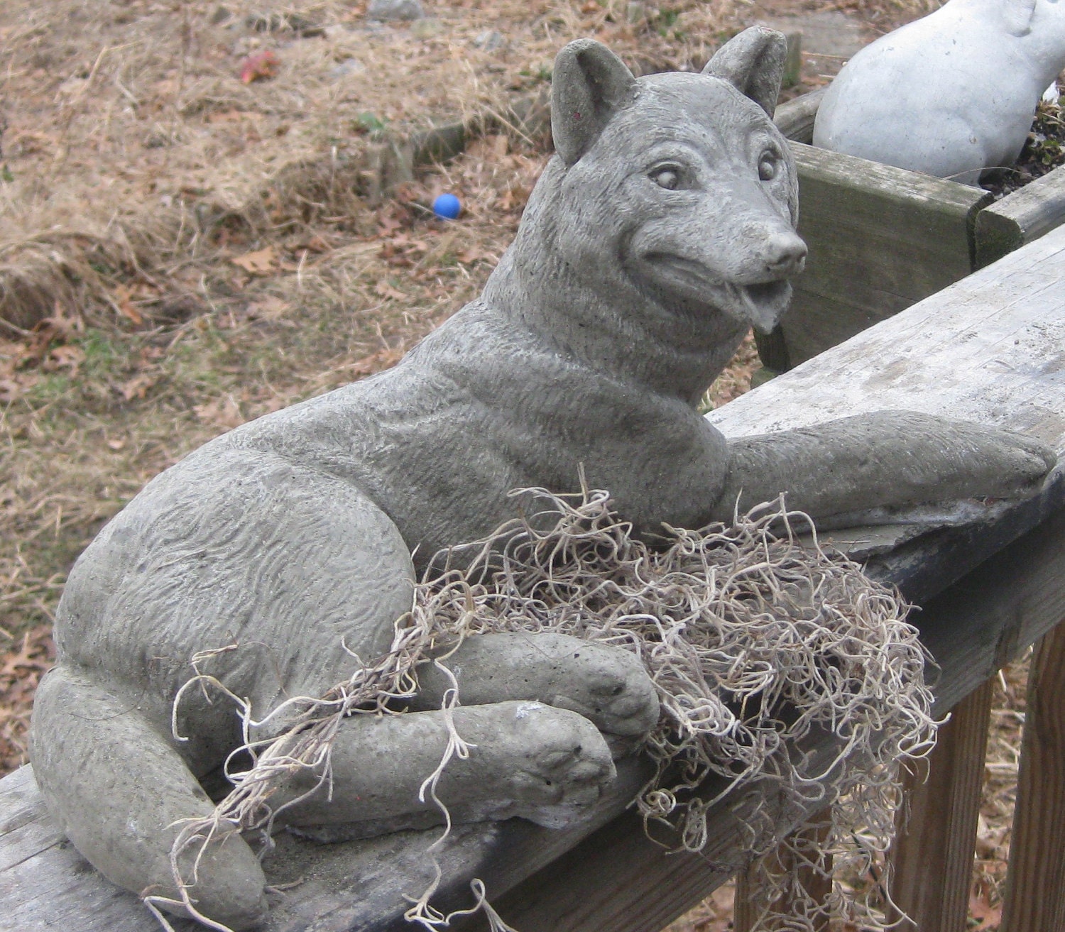 Cast stone wolf statue by springhillstudio on Etsy