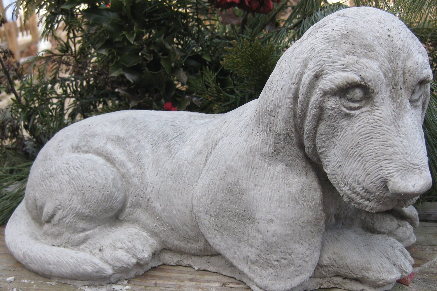 Concrete Large Basset Hound Statue