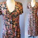 80s floral dress / 1980 maxi / flower print dress