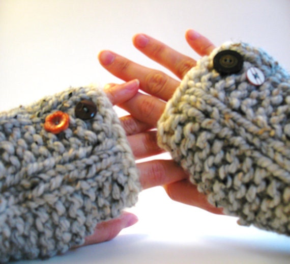 Items similar to Knit PATTERN Fingerless Gloves Mitts ...