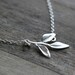 TRIPLE LEAF Simple Modern Three Leaves Branch Nature Pendant Sterling Silver Necklace. Minimalist Everyday Necklace.