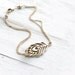 Gold Peacock Feather Bracelet / Bronze Metal Peacock Feather Cutout on Double Strand Gold Filled Chain