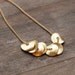 Wavy Petals Gold Necklace / Brushed Curved Wavy Discs Gold Filled Necklace