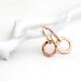 Small Circle Rose Gold Earrings / Simple Little Pink Gold Hammered Earrings / Minimalist Rose Gold Jewelry