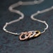 Mini Tri-Color Circles Necklace / Tiny Gold, Rose Gold, and Silver Circles on Sterling Silver Chain