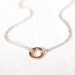 Small Rose Gold Eternity Necklace / Sterling Silver and Pink Gold Circle / Rose Gold Jewelry