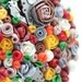Art Pocket Mirror -- with beautiful handmade flowers -- Free shiping