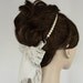 Pearl lace bridal headband tiara ivory cream handmade