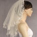 Ivory Blusher Veil Bridal Fascinator Made with Glittered Tulle in Waist Length. Handmade