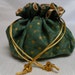 Green and Gold Polka Dot Jewelry Pouch