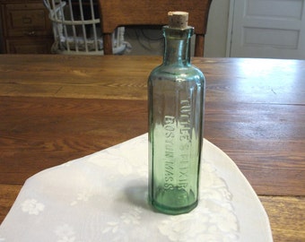 green 12 sided Tuttle's Elixer Co. Boston Mass Bottle