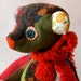 Fabric bear colorful OOAK Christmas gift : Once upon a time
