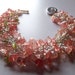 Spring Garden Cherry Charm Bracelet, Gemmy Chunky Bracelet, Cherry Quartz and Periodt Bracelet, Gifts for Her, Gifts for Mom, Silver