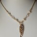 OOAK Vintage Teardrop Necklace, Recycled Jewelry Pendant Necklace, Crystal Necklace, Gifts for Her, Gifts for Mom, Gold