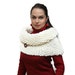 Bulky White Tube Shawl, Chunky Knitting, Women Fashion, Wool Cape with Coconut Shell Buttons/ autumn/ fall/ winter by Solandia, gift