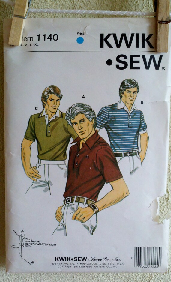 Sewing Pattern Polo Golf Shirt Men's Chest 3448