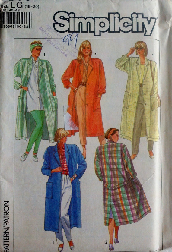 Vintage Sewing Pattern Women's Duster Coat in 2 Lengths