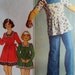 Simplicity 7634 Vintage 1970s Sewing Pattern Girl's Square Neckline Dress or Tunic and Flared Pants Breast 28.5"