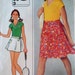 Simplicity 8095 Vintage 1970's Sewing Pattern Girl's Front Wrap Skirt and V Neck Top Bust 30-32"