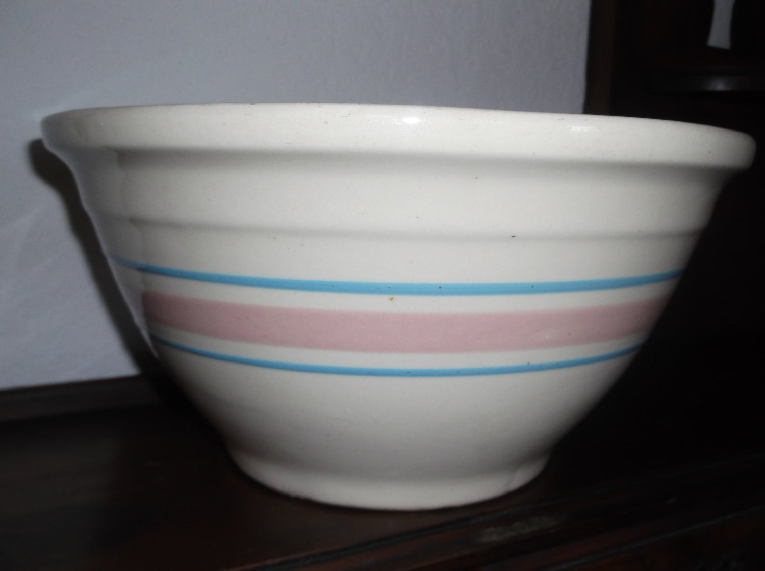 Large Vintage McCoy Pottery Banded 10 Mixing Bowl by AnteekHaus