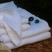 SALE- Three Piece Set - Spa White Linen Bath - Soft Laundered Linen- Color: White - Perfect Travel Towel