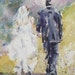 Just Married - Original Watercolor Painting 10" x 7"