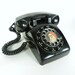Black Owl Rotary Phone