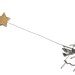 Birthday Card, Greeting Card, Hand-Finished, Art Card, Quirky Illustration - Windy Day Poosac with Gold Star Balloon