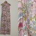 1960s vintage maxi dress Leslie Fay bohemian pop art print dress pink small