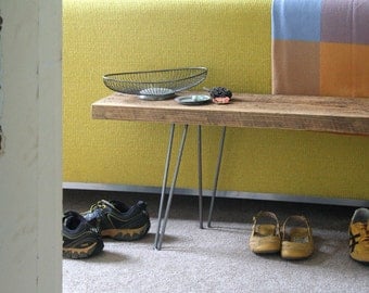 Island Barn Whale Bench with hairpin legs - reclaimed elemental modern - old growth - vintage - industrial