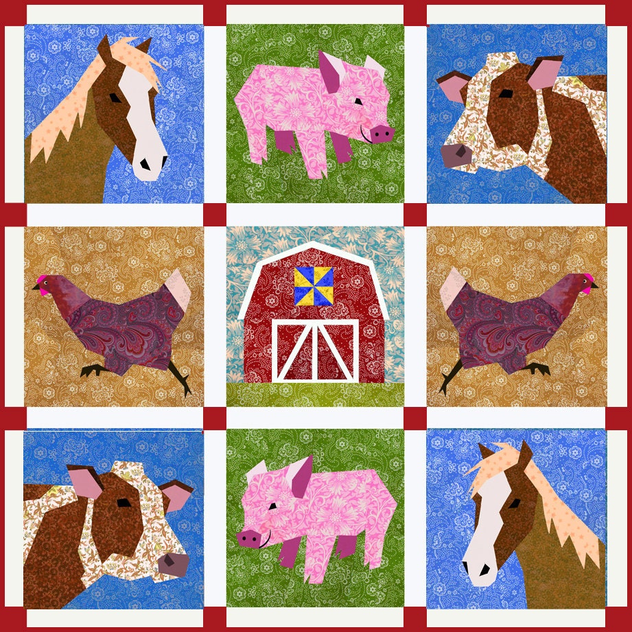 Horse Quilt Block Paper Pieced Quilt Pattern PDF Pattern Instant Download Horse Pattern