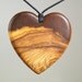 Olive Wood Pendant, wood jewelry,Heart
