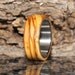 Wooden Ring Size 9 - olive wood and stainless steel ring