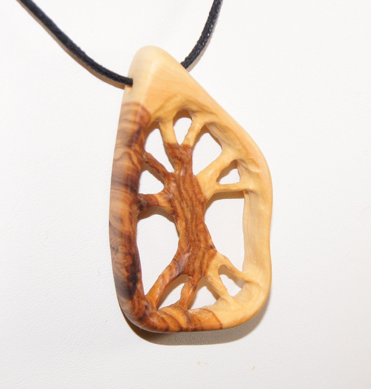 Olive Wood Pendant wood jewelry wood grainTree of Life