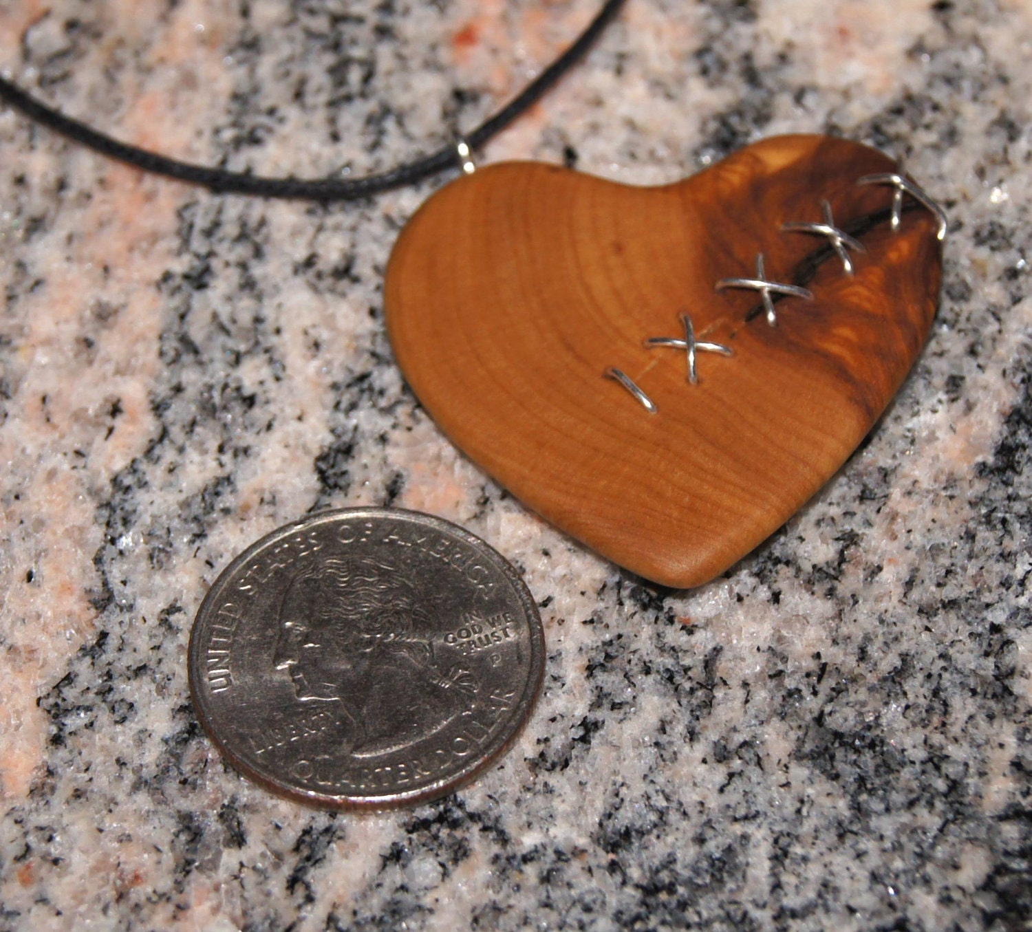 Olive Wood Pendant wood jewelryHeart