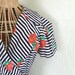 1980's Albert Nipon Silk Striped Roses Dress Medium 8