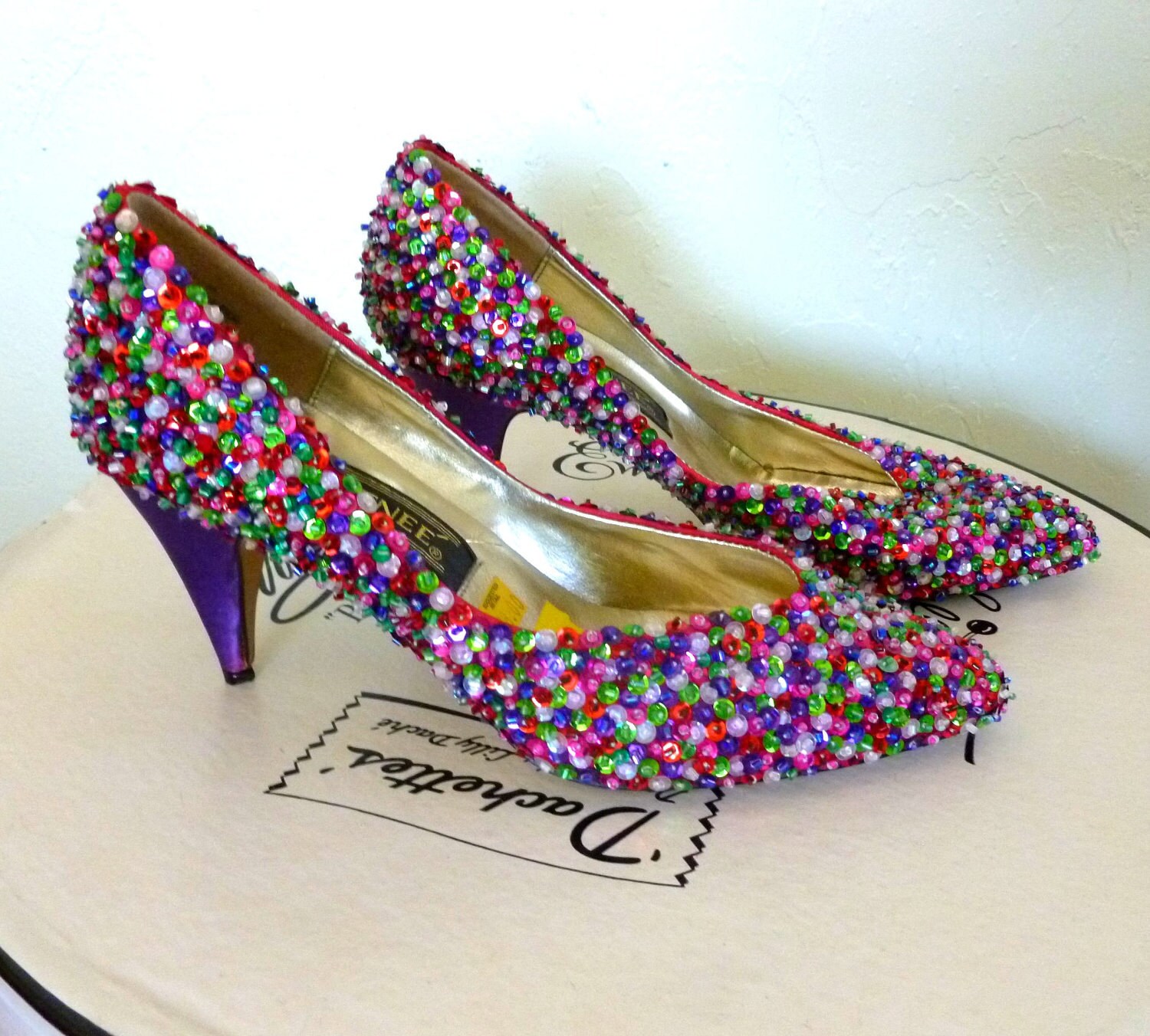 heels with sequins