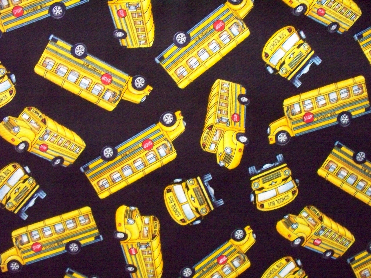 School Bus Yellow on Black FQ or Custom Listing OOP by scizzors