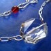 Gorgeous Clear Large Graphic Swarovski Crystal on Sterling Silver Chain. Modern, contemporary, simple, elegant