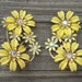 Vintage Yellow Flower Rhinestone Earrings by Coro