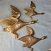 Vintage set of Brass Birds - Geese wall hanging