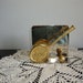 Vintage Brass Metal Letter Napkin Holder Tennis racket and ball