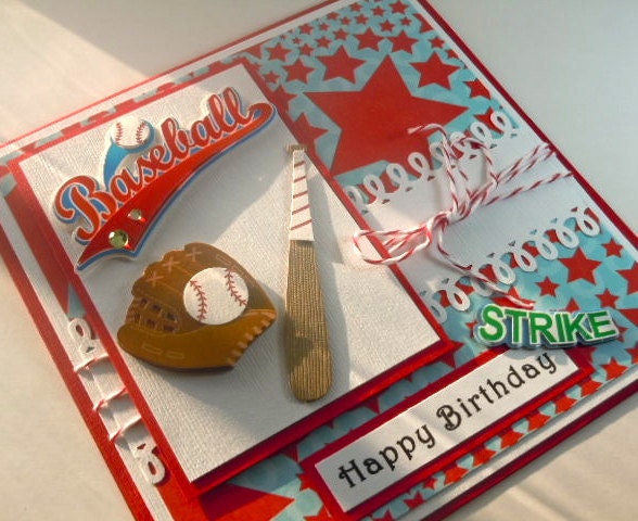 Birthday Card Handmade baseball theme for boy