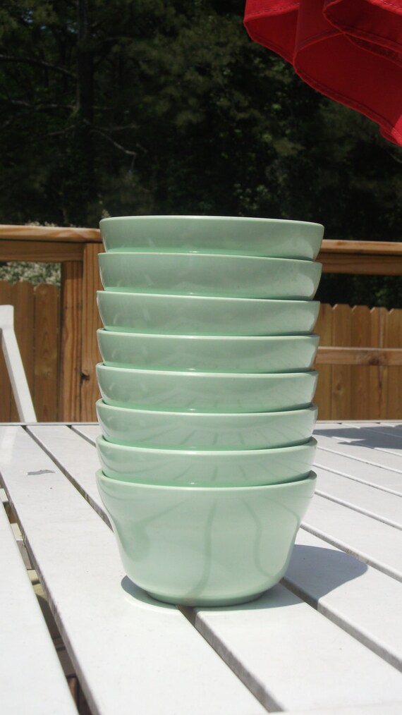 cups Custard Mint green Melamine NolasNestVintage Cups by Green  Vintage vintage
