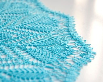 Doily // Hand Crocheted // Turquoise // Gift for the home // home decor //tabletop decor // centerpiece // heirloom quality
