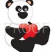 Panda Bear with Heart Transfer Downloadable Printable Valentines