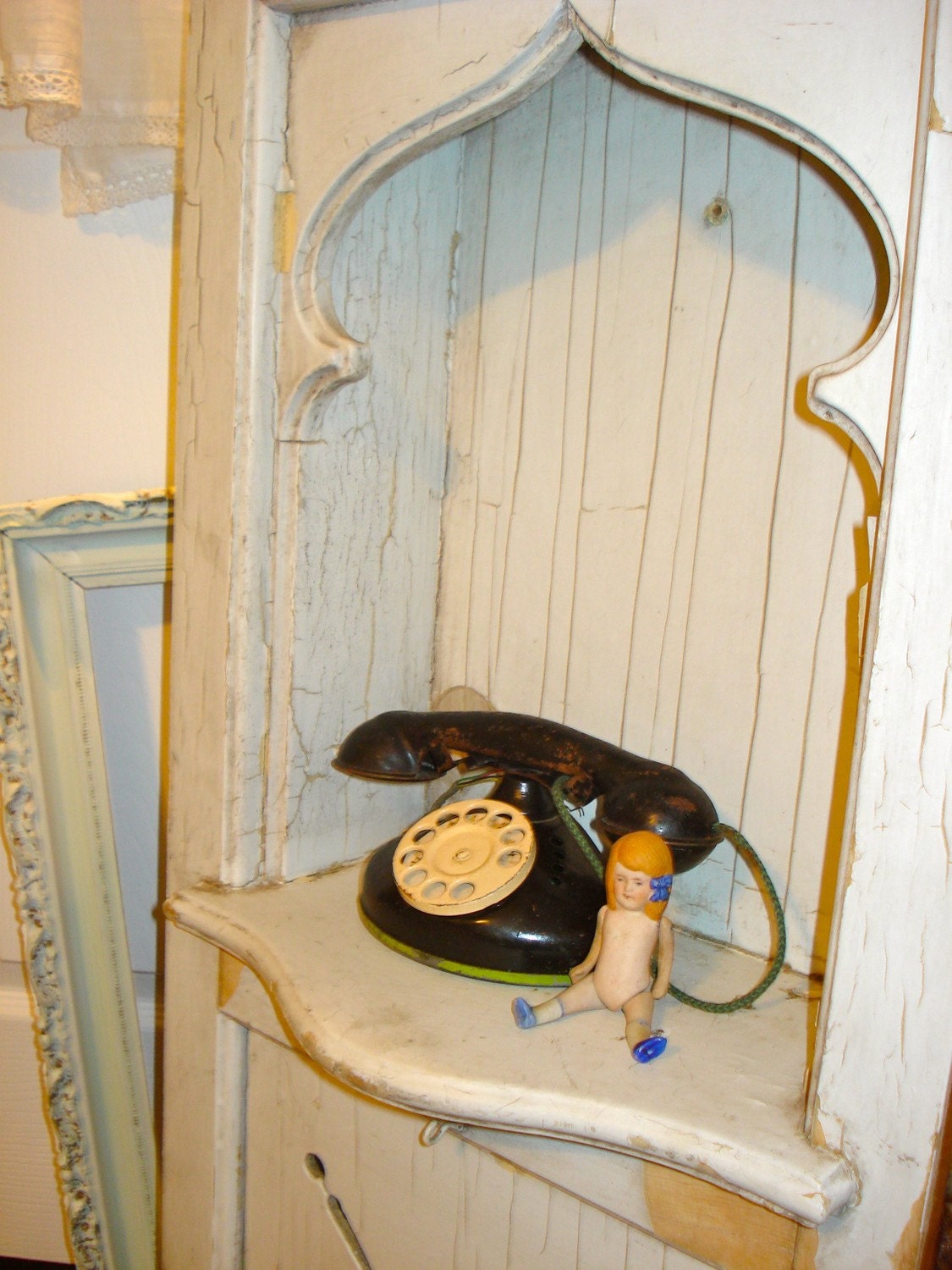 architectural salvage gothic phone nook by paddywhacks on Etsy