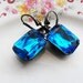 Estate Style Jewelry Ocean Blue Earrings Peacock Blue Earrings Vintage Earrings Bridal Jewelry